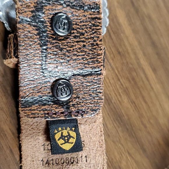 Ariat Blue Sunday Vintage Brown Croc Print Belt‎ Blue Swarovski Crystals Small - Picture 6 of 9